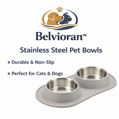 Belvioran™ Dual Stainless Steel Pet Bowls