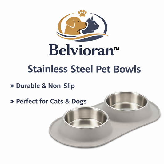 Belvioran™ Dual Stainless Steel Pet Bowls